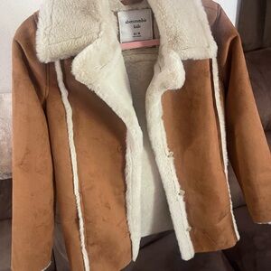 Abercrombie Kids Brown and Cream Teddy Jacket Cozy Shearling Style worn twice